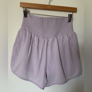 Offline by Aerie Real Me Smocked Running Shorts - Lavender, Large